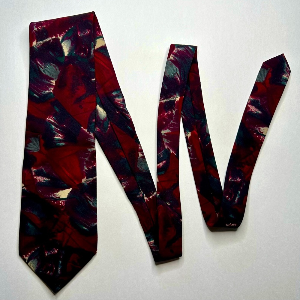 Vintage Christian DIOR MONSIEUR Abstract Brushstroke Classic Tie - Picture 3 of 6